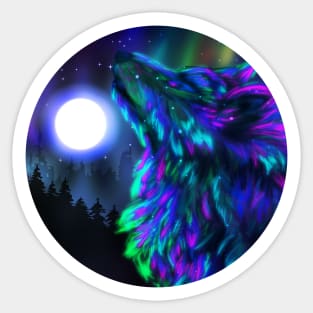 Howling wolf spirit Sticker